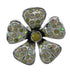 Turquoise And Opal Flower Southwest Silver Ring Size 6-1/4 WX70757